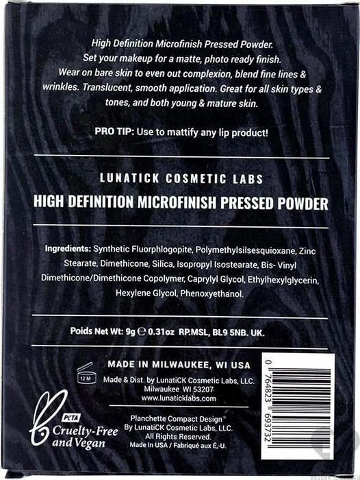 High Definition Microfinish | PRESSED POWDER LUNATICK COSMETIC LABS Lunatick High Definition Microfinish | PRESSED POWDER -Wicked Lashes shop lunatick cosmetics high definition microfinish planchette powder