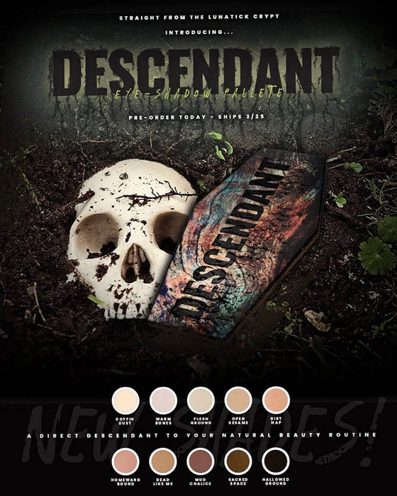 Descendant | COFFIN PALETTE LUNATICK COSMETIC LABS Lunatick Descendant | COFFIN PALETTE -Wicked Lashes shop lunatick cosmetics labs descendant coffin palette