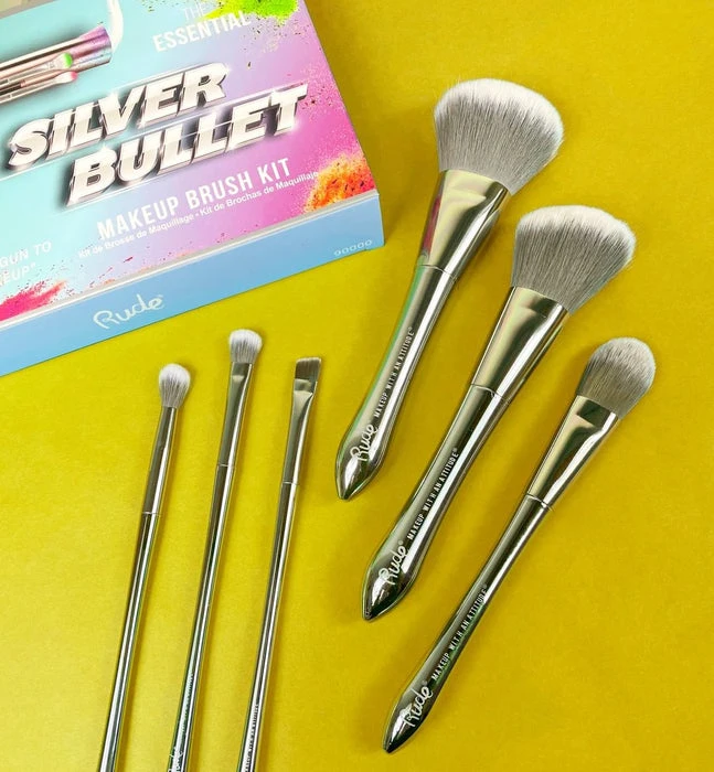 Silver Bullet | MAKEUP BRUSH KIT RUDE COSMETICS Rude Cosmetics Silver Bullet | MAKEUP BRUSH KIT -Wicked Lashes shop rude cosmetics silver bullet makeup brush kit 12 585110eb 8f17 4cd4 92d0
