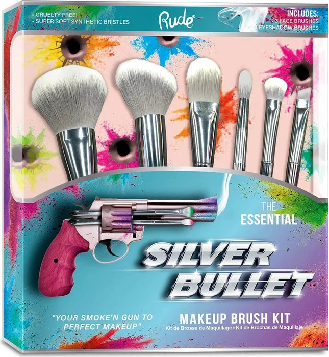 Silver Bullet | MAKEUP BRUSH KIT RUDE COSMETICS Rude Cosmetics Silver Bullet | MAKEUP BRUSH KIT -Wicked Lashes shop rude cosmetics silver bullet makeup brush kit 3 e96e65a6 80ff 4e2f b966