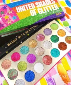 RUDE COSMETICS Rainbows & Pride United Shades Of Glitter | EYESHADOW PALETTE -Wicked Lashes shop rude cosmetics united shades of glitter eyeshadow palette 2 0d2548e9 2604 433f bb71 c4d1a9e22855 700x700